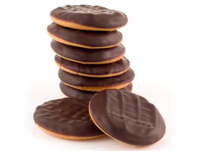 Koekjes omhuld met chocolade