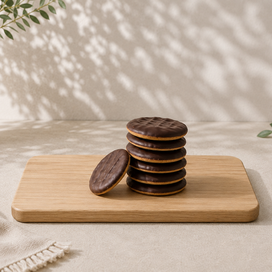 Koekjes omhuld met chocolade