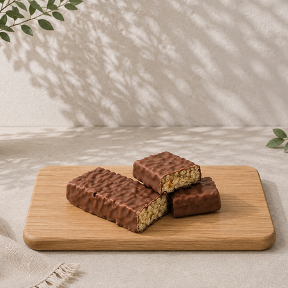 Krokante chocoladereep met kokos