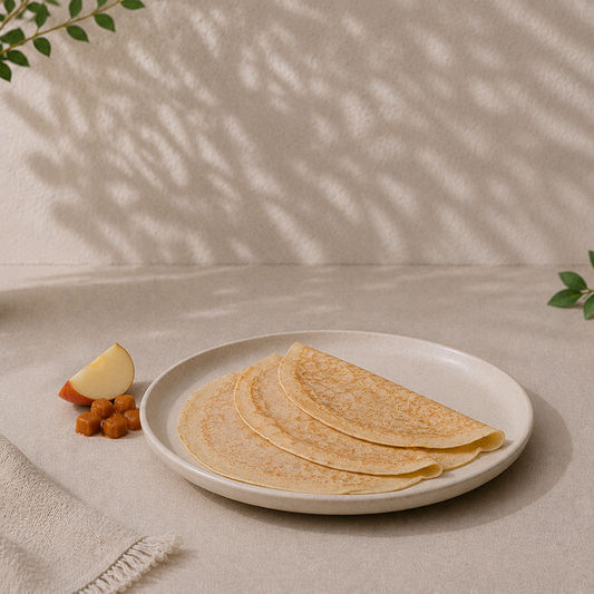 Pannenkoek met appel en karamel